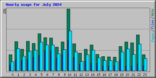 Hourly usage for July 2024